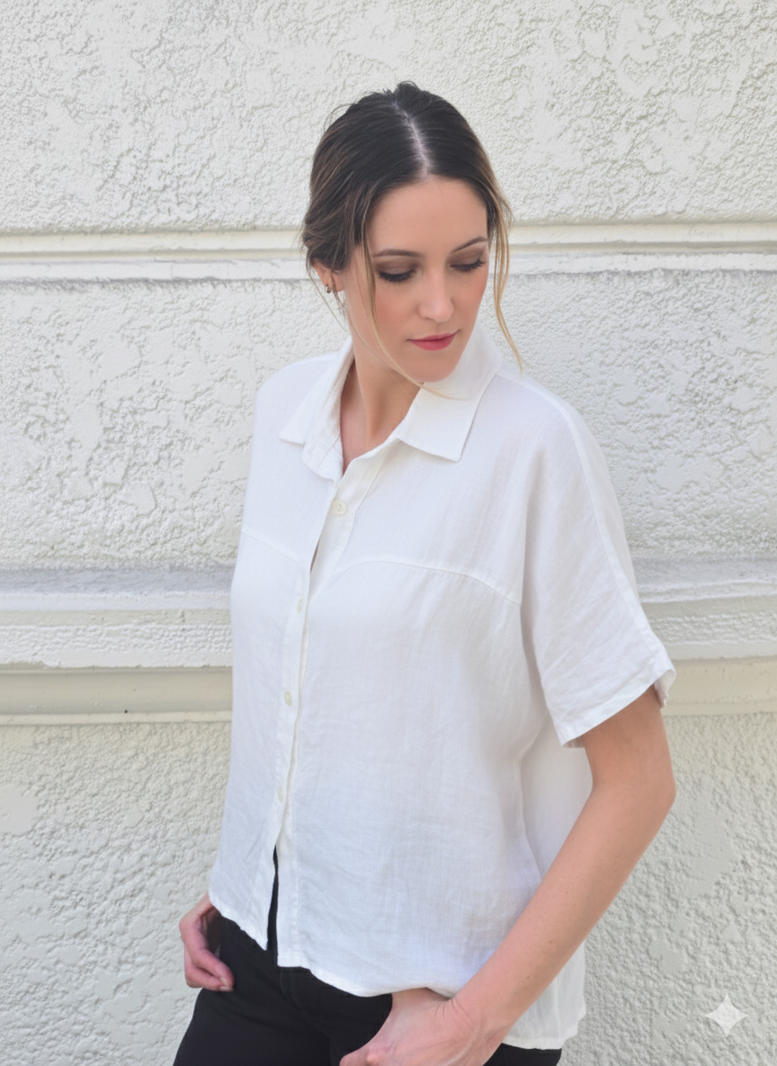 BLUSA LINO MANGA CORTA