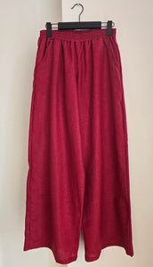 PANTALON LINO ROJO BURDEO