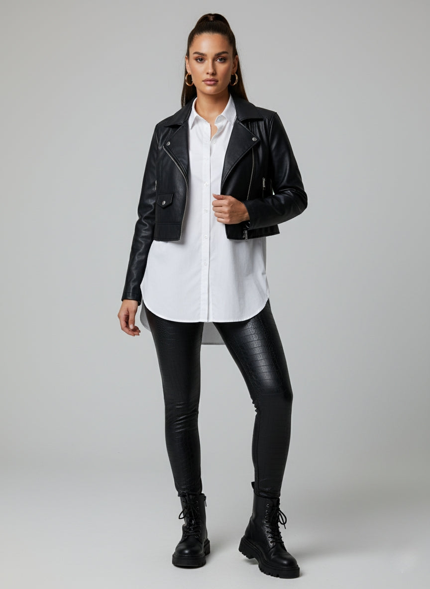 LEGGING CUERINA CROCO NEGRO